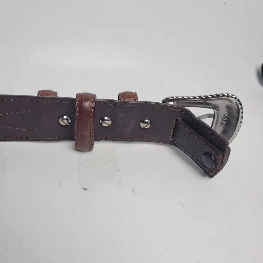 Nocona Men Western Top Hand Brown Ranger Leather Belt 40 1996 4 PC N2476802
